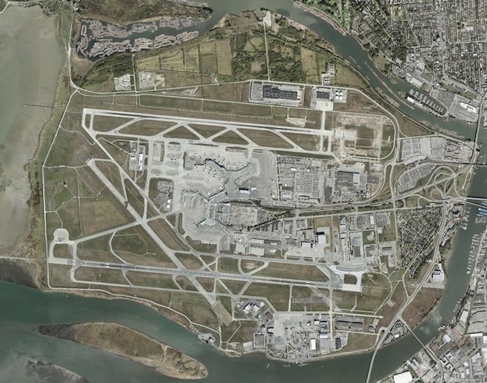 Aerial photo of YVR Airport and surrounding area, 2018. 