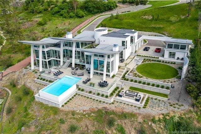  The sprawling house from above, revealing its landscaped terraces. Listing agent: Richard Deacon