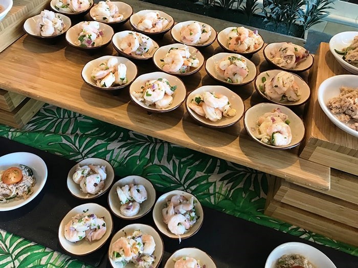  Garlic shrimp at the Sunday Luau Brunch at the Bayshore. Photo Sandra Thomas