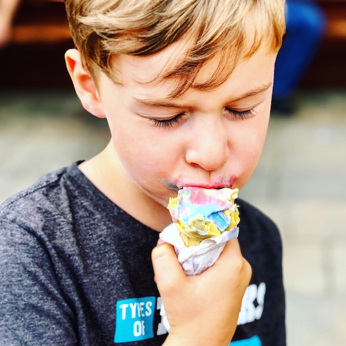  Amazing food in Quebec's Eastern Townships. Mais oui. This kid - my kid - was a big fan of the ice cream at Laiterie de Coaticook, and with good reason. They make some of the country's best ice cream. Photo by Lindsay William-Ross/Vancouver Is Awesome