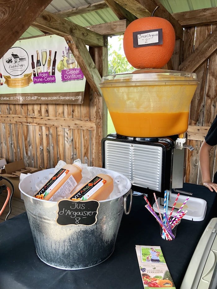  Juice, desserts, and even beauty products made with sea buckthorn - agrousier - are for sale at the Marché Locavore in Racine. Photo by Lindsay William-Ross/Vancouver Is Awesome