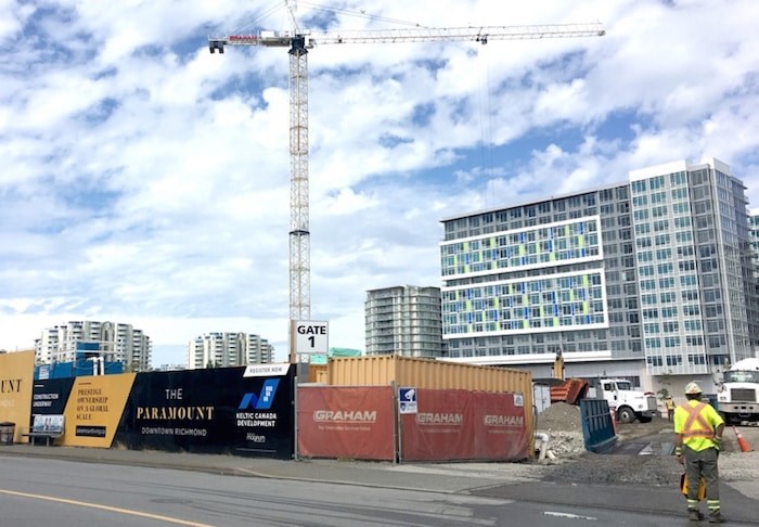  Keltic Development is building four towers of mixed residential, commercial and office on No. 3 Road and Cook. Photo by Maria Rantanen/Richmond News