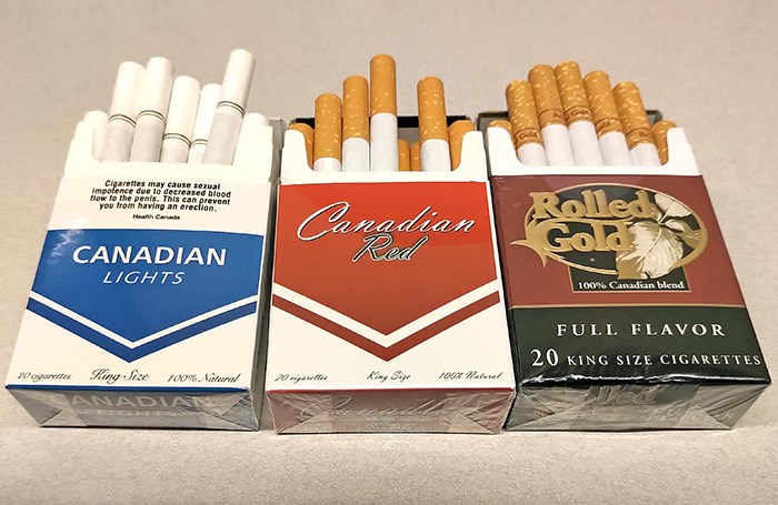  Different brands of contraband cigarettes, originally offered for sale on First Nations reservations in Canada. Photo Bob Kronbauer