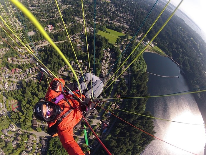  Paragliding from Grouse Mountain. Photo: Bill Nikolai