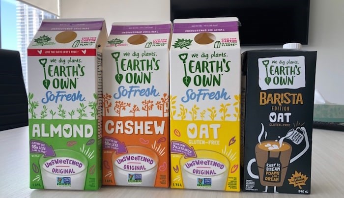  Earth’s Own’s oat milk product has seen 250 per cent growth year-over-year, while almond milk grew nine per cent. A new oat-based barista product, used to produce foam for lattes, has seen 50 per cent growth every month since its launch in April. Photo by Earth's Own