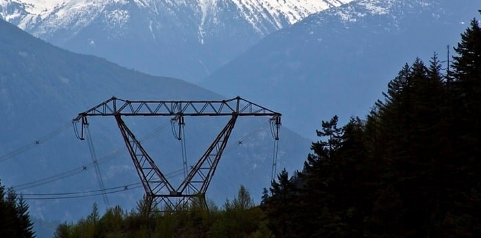  Power lines and tower in B.C./Shutterstock