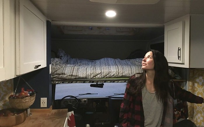  Alexa Caswell and her partner have been living in their customized, off-grid RV since January, but never had much trouble with parking bylaws until they arrived in Whistler. Photo: Braden Dupuis