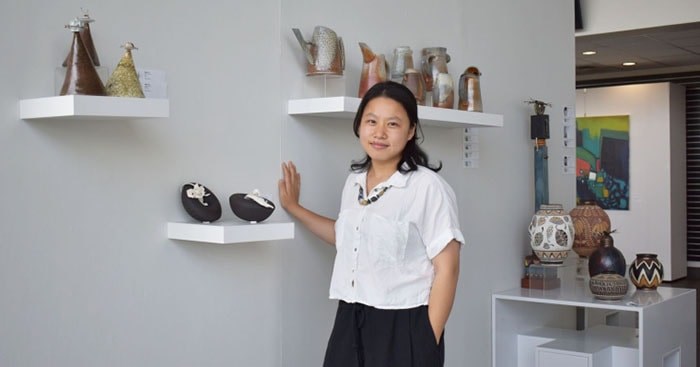  Wei Cheng is among the youngest artists in the show. Photograph By Nono Shen