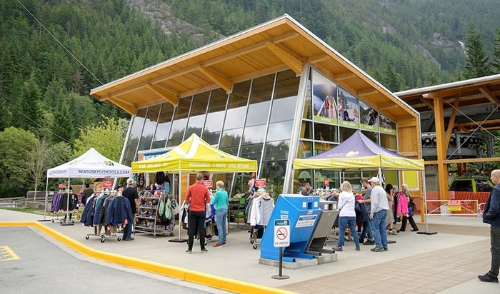  Basecamp at the Sea to Sky Gondola was busy Saturday as the retail store, guest relations and cafe reopened. - David Buzzard