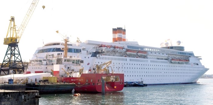  The 1,600-passenger Grand Classica will house some of the 2,000 workers on the Seaspan project. Photo by Paul McGrath/North Shore News