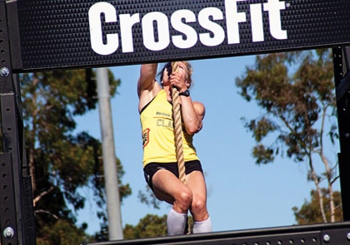  Susan Clarke shows her strength during a previous World CrossFit Games competition. file photo supplied by Kate Webster