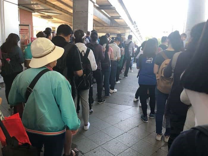  Lines at Commercial-Broadway Station for the #99 and #9 routes on Sept. 5. Photo: Elana Shepert / Vancouver Is Awesome