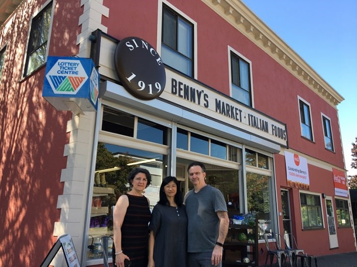  All in the family: Janice, Janet and Ramon Junior Benedetti celebrated the 100th anniversiy of Benny’s Market in August. Photo Grant Lawrence