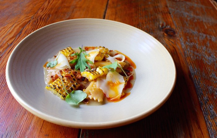  Sweetcorn Agnolotti from the Farmers' Harvest menu at Wildebeest. Photo by Lindsay William-Ross/Vancouver Is Awesome