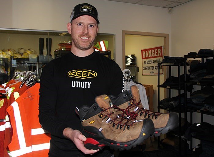  Andrew Hewat, province sales rep for Keen Utility, told V.I.A he’d been looking for an organization like Working Gear for a long time. Photo: Elisia Seeber