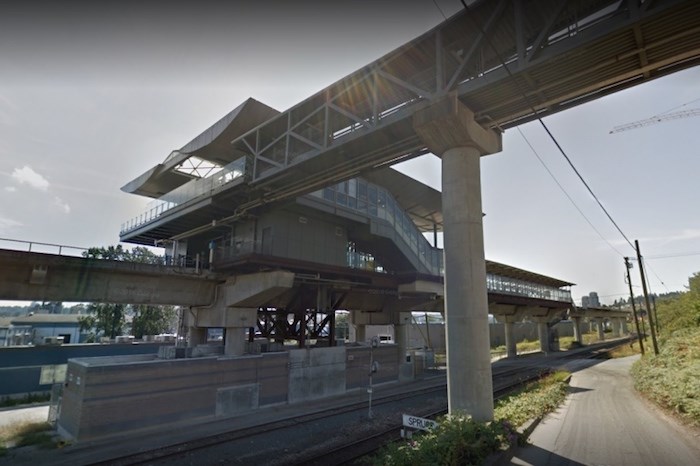  Curtis George Romanowski allegedly broke into the maintenance area below the Sapperton SkyTrain Station and stole air conditioning condensers. Google Street View