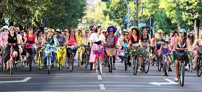  The Fancy Women Bike Ride taking place in Milan, Italy. Photo: Fancy Women Bike Ride Facebook