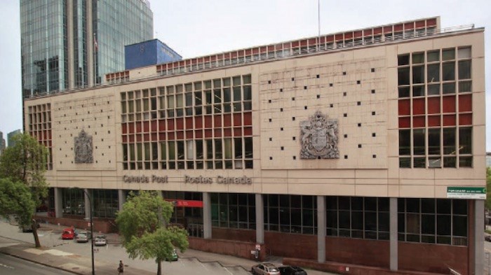  The letters weren’t part of the original Canada Post office, which was built in the 1950s. Heritage expert Don Luxton estimates they were up put up within the last 15 to 20 years. File photo Rob Kruyt