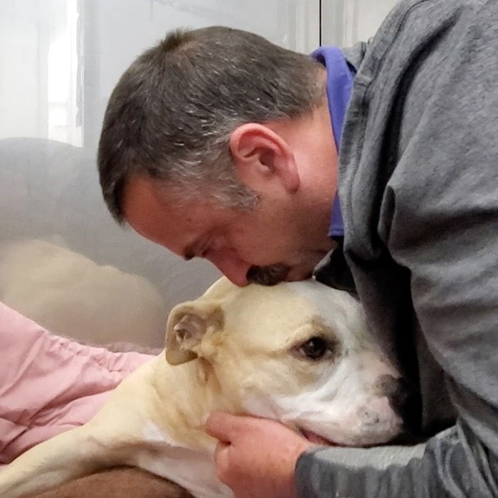  Rocky and Greg at RAPS animal hospital. Photo: RAPS