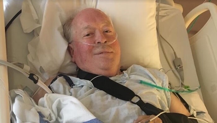  Canadian clock master Ray Saunders in hospital. Photo: Supplied