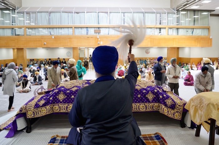  Worshippers attend the Guru Nanak Sikh Gurdwara in Surrey. Photo by Graeme Wood