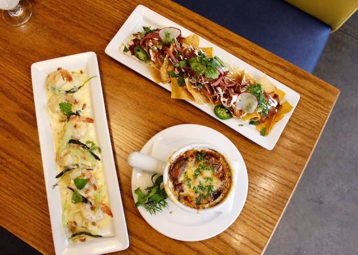  Pulled pork tostadas, French onion soup, and butternut squash ravioli with prawns. Photo by Lindsay William-Ross/Vancouver Is Awesome