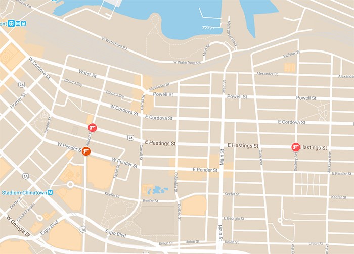  General areas of the shootings. Photo: Google Maps