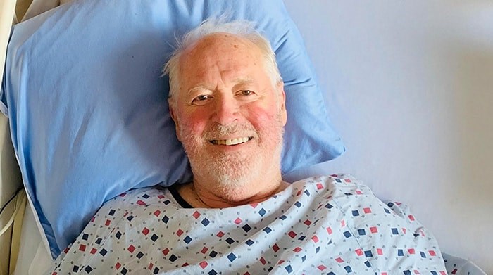  Canadian clock master Ray Saunders in hospital. Photo: Supplied