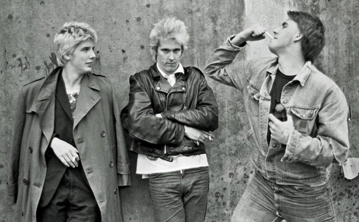  The original D.O.A. trio, seen in 1978. Left to right: Chuck Biscuits, Randy Rampage and Joey Shithead.
