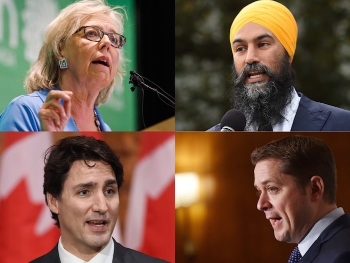  Mayor Kennedy Stewart is pushing four of Canada’s national party leaders – Elizabeth May, Jagmeet Singh, Justin Trudeau and Andrew Scheer – to deliver more on housing, transit and the opioid crisis. Photos Dan Toulgoet and Cole Burston/Canadian Press