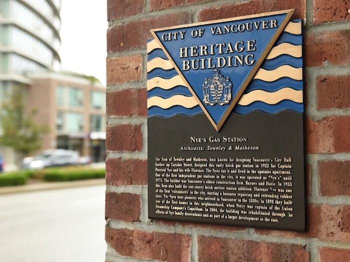  An example of the type of plaque being targeted. Such plaques indicates a building is protected by municipal heritage designations or a legal agreement. Photo by Dan Toulgoet/Vancouver Courier