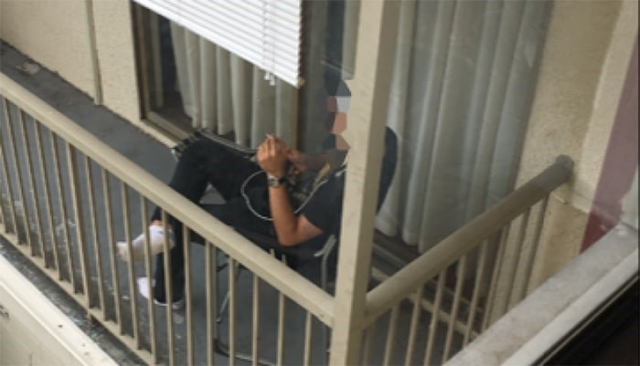  A Burnaby resident has had to spy on her neighbours to catch them in the act of smoking. Submitted photo