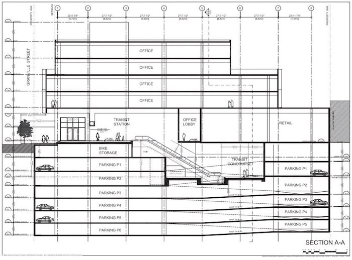  A section of the proposed building, which is included in PCI's development permit application.