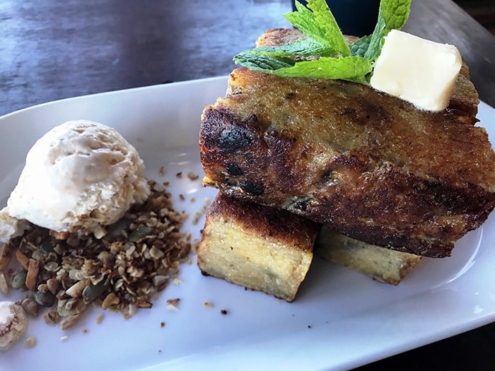  Banana bread with brown butter ice cream at Back Eatery. Photo Sandra Thomas