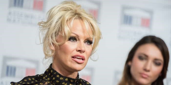  Photo: PARIS, FRANCE - JANUARY 19, 2016 : The canadian actress Pamela Anderson during the press conference against the force-feeding of geese at the french National Assembly. / Shutterstock