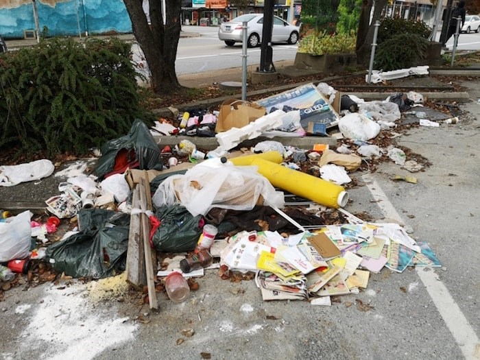  This pile of garbage was dumped at the corner of Hastings and Gilmore in Burnaby Heights. Photo submitted