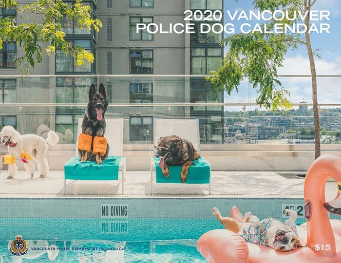  The 2020 Vancouver Police Dog calendar has been released. Photo: VPD Canine unit