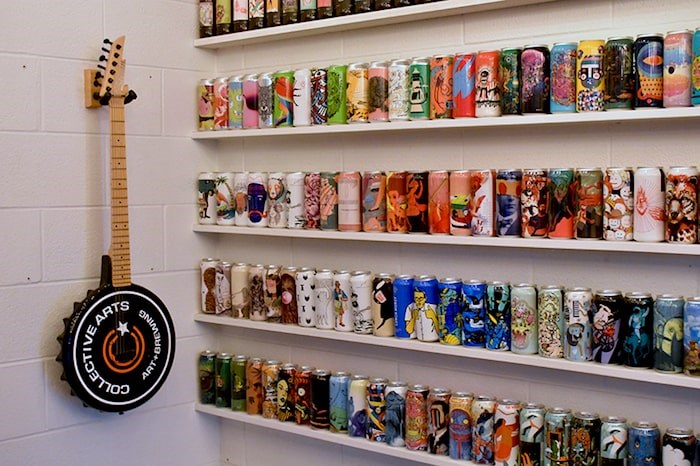  Collective Arts' can and bottle label gallery showcases the brewery's creative side. Photo by Rob Mangelsdorf