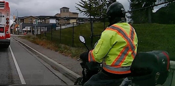 The incident involves an elderly female driver in a VW Beetle and an older scooter rider – and the whole thing was caught on dash-cam video in Kelowna. Photo: Contributed to Castanet