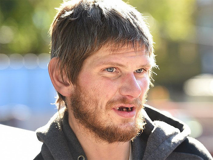  Mike Redpath, 32, used to live in a tent in CRAB park, near the foot of Main Street. Photo Dan Toulgoet