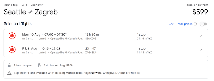  Photo: Google Flights