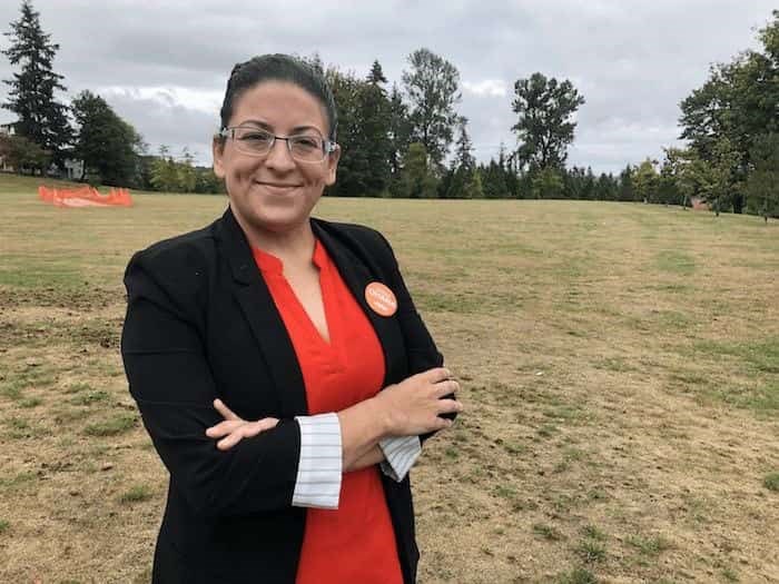  Teacher Annie Ohana is the NDP candidate for Fleetwood-Port Kells, where the New Democrats have never won but competed with about 20-30 % of the vote Photo: Graeme Wood