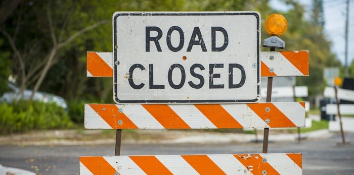  A portion of Arbutus Street will be closed Oct. 19-20, 2019. Photo: Road Closed Sign/Shutterstock