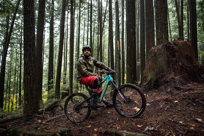  Wade Simmons poses for a photograph on his electric-assist mountain bike, on Mount Fromme in North Vancouver, on Sunday October 20, 2019. Athletes, recreationalists and industry members say the trend of e-bike use is opening trails to new riders, giving established mountain bikers more freedom to spend more time outside and creating some concern about the impact on sensitive ecosystems. THE CANADIAN PRESS/Darryl Dyck