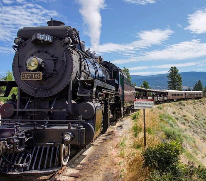  All aboard the Grand Sommelier Express for an outing of wine and food and a steam train ride in the Okanagan. 