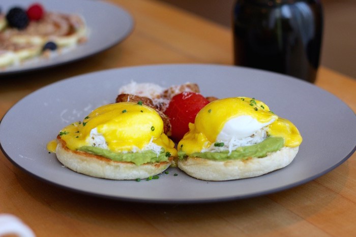  Crab and Avocado Eggs Benny at Botanist. Photo by Lindsay William-Ross/Vancouver Is Awesome