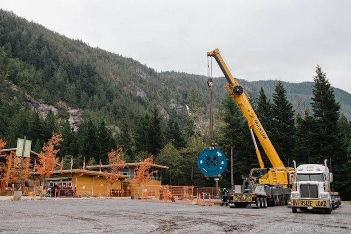  The new Sea to Sky Gondola cable arrives at the tourist attraction. Photo by Haley Hardy/Sea to Sky Gondola