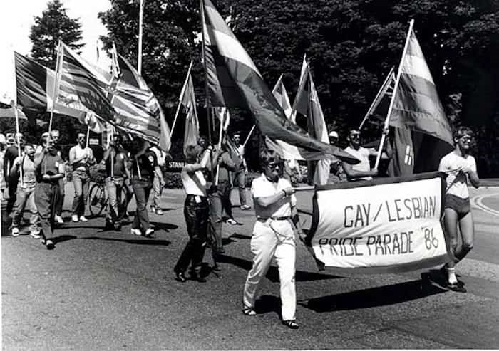  Vancouver Pride Parade 1986. Photo courtesy the B.C. Gay and Lesbian Archives