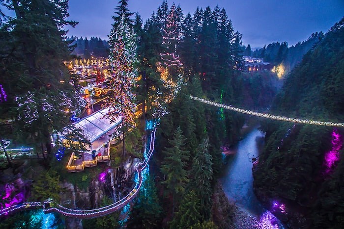  The dazzling Canyon Lights returns to delight locals and visitors of all ages at Capilano Suspension Bridge Park in North Vancouver. Photo courtesy Canyon Lights