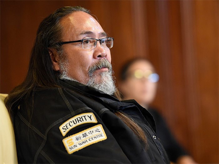  Former Regent Hotel tenant in the council chamber Wednesday. Photo Dan Toulgoet